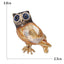 Rhinestone Owl Brooch for Women Unisex Glass Animal Pin Bird Lapel Pins Banquet Party Backpack Gifts Jewelry Accessories