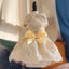 Floral Embroidered Lace Dog Dress for Small Dogs Luxury Design Dog Clothes Summer Bowknot Princess Dress Pet Apparel