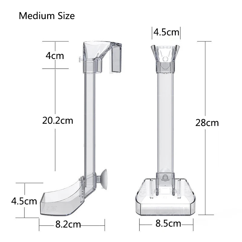 1Set Acrylic Aquarium Feeder Tube Dish Transparent Fish Tank Shrimp Snail Shrimp Food Feeder Bowl Aquarium Feeding Accessories