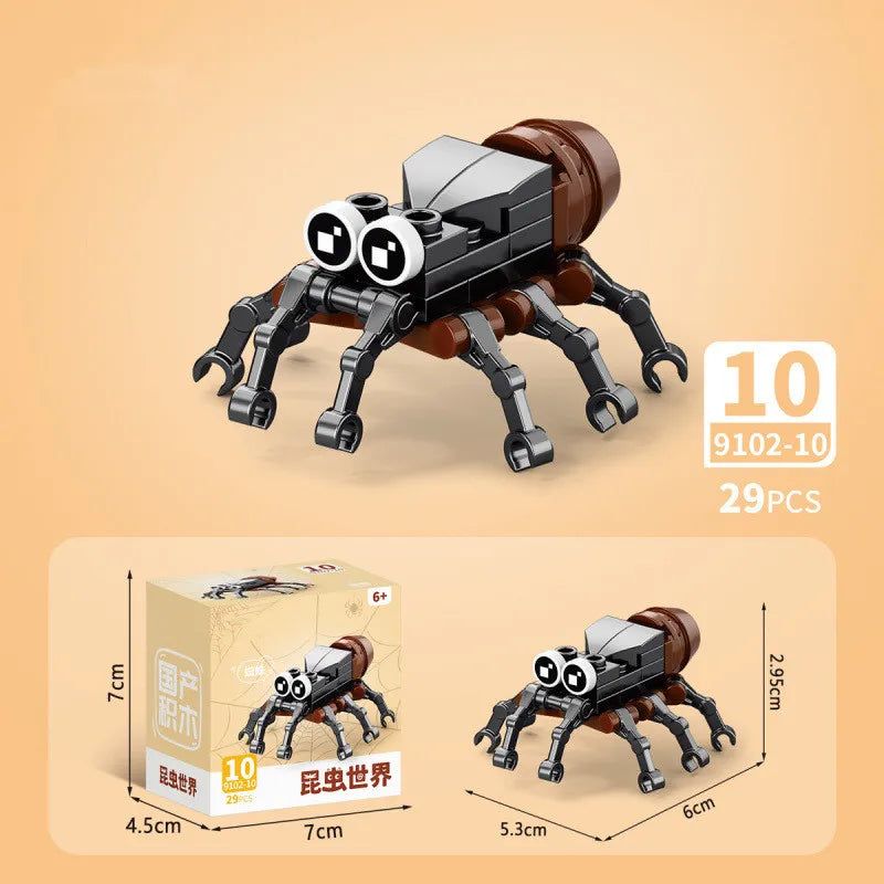 Insect World Animals Scorpion Mantis Ants Spider Birds Marine Animal Building Blocks Toys Desktop Ornaments Bricks Kids Gift