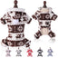 Thermal Coral Fleece Christmas Dog Pajamas Onesie for Small Medium Large Dogs, Reindeer Print Winter Dog Clothes Hooded Jumpsuit