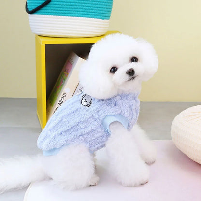 Winter Pet Clothes Warm Coral Fleece Dog Vest Pullover Jacket Puppy Dog Sweater with D Ring for Small Medium Dogs Cats Costume