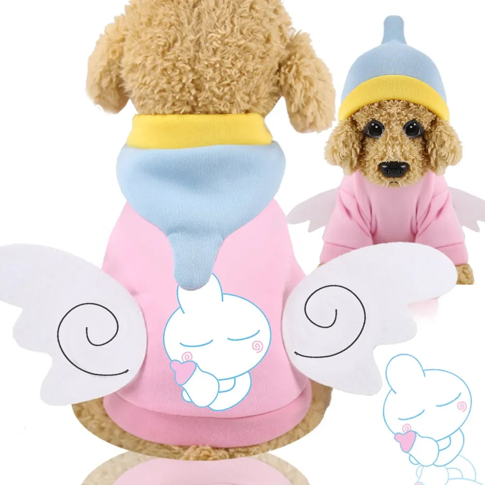 Costumes Cartoon Cute Pet Dog Clothes Winter Christmas Soft Fleece Animal Duck Owl Tiger Dinosaur Cosplay Dog Hoodies Clothes