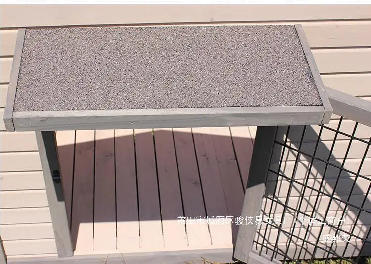 Outdoor dog house  large dog medium courtyard solid wood outdoor  sun protection rain protection villa Tongshen