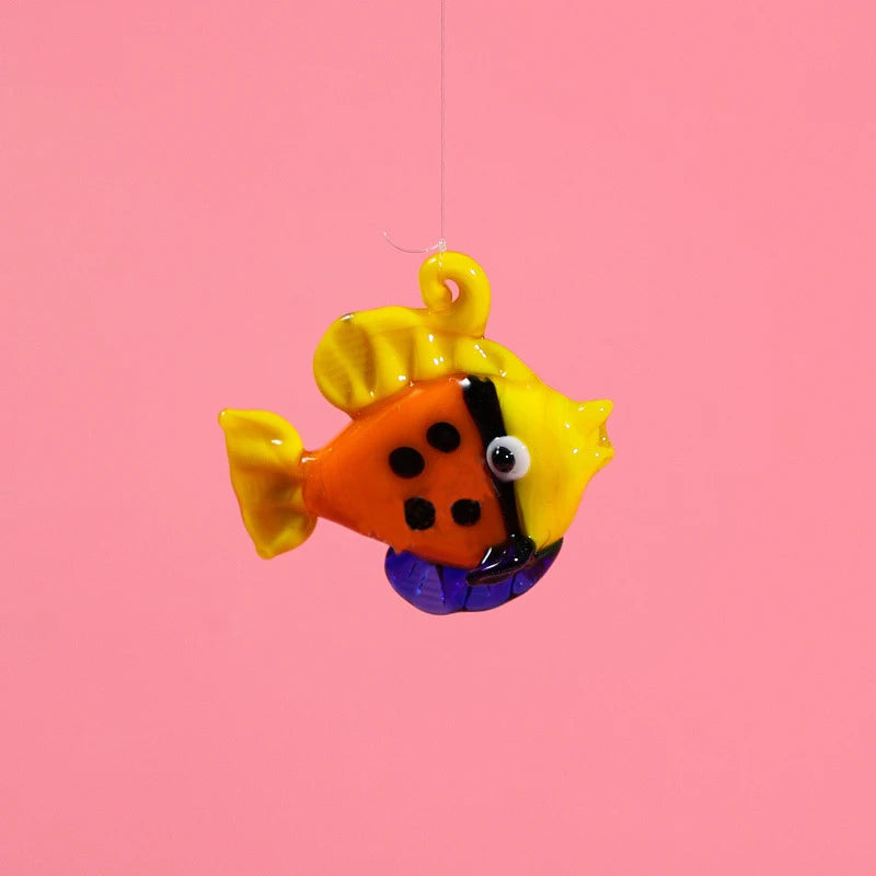 Artificial Glass Fish Small Tropical Fish Simulation Vivid Landscape Glass Fake Fish Floating Aquarium Ornament Decoration