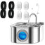 3.2L Cat Automatic Water Dispenser Pet Smart Induction Drinking Feeder USB With Filter Stainless Steel Dog Pet Function Bowl