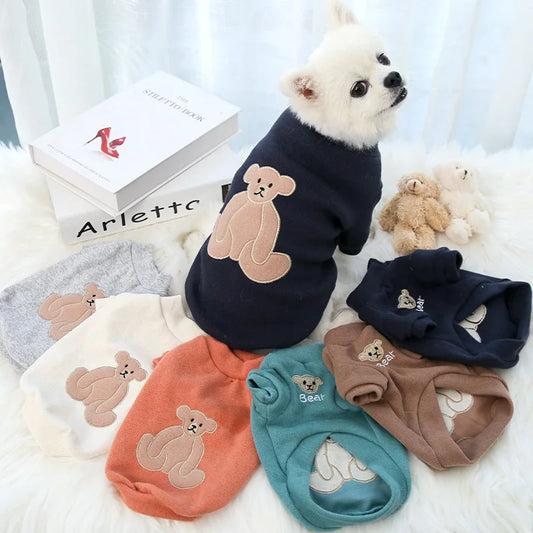 2023 New Spring Summer Pet Clothes Bear Pattern Sweater And Comfortable Puppy Clothes Teddy  Hiromi For Small And Mid Sizes Dogs