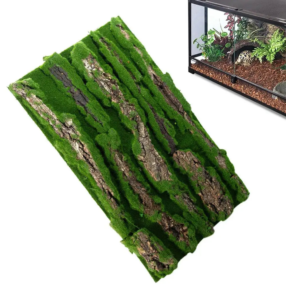 Reptile Cork Terrarium Background Lizard Habitat Decorations Bark Backdrop Reptile Habitat Decor With Artificial Moss for Gecko