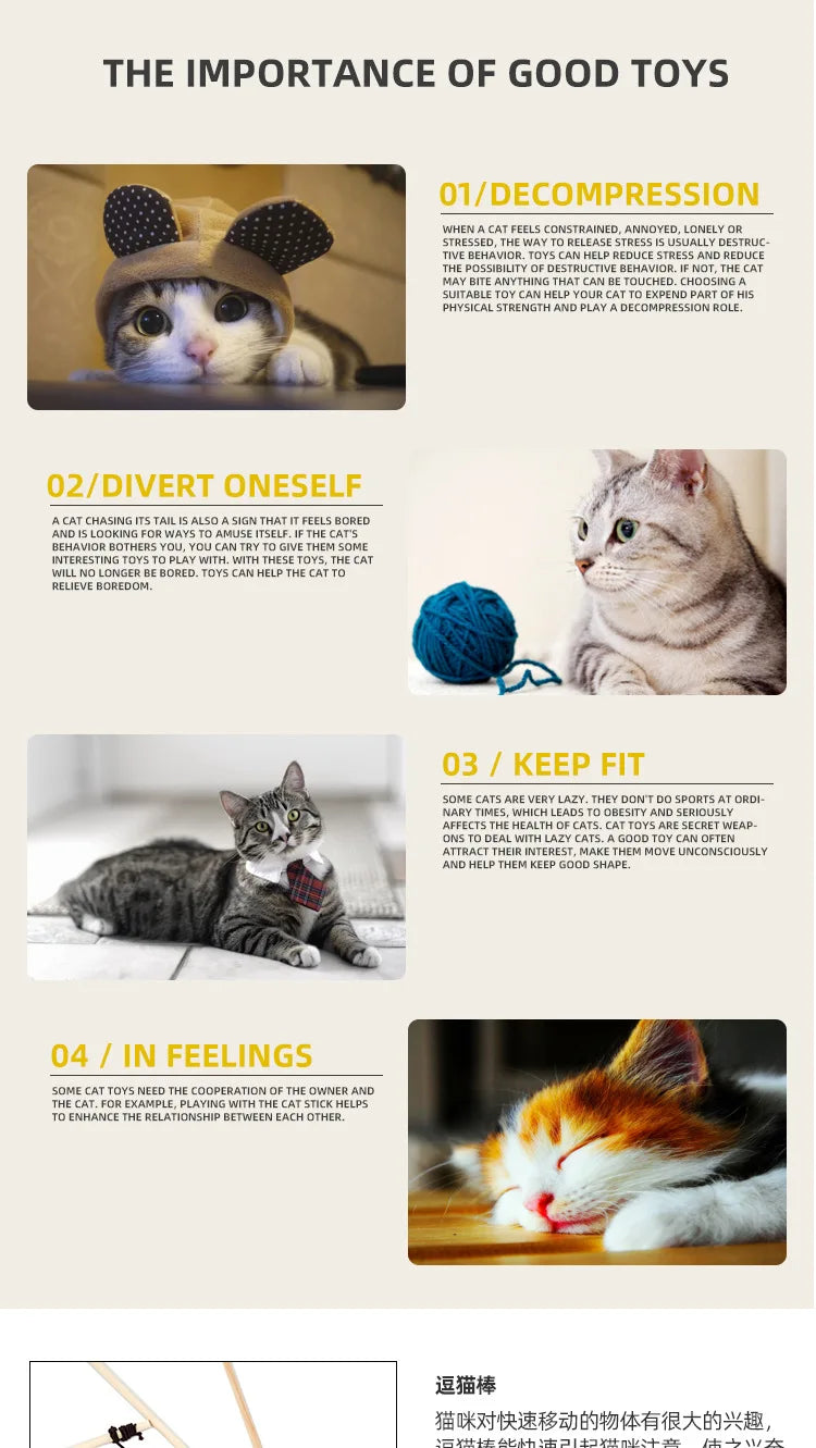 Cat Toy Cat Teaser Sticks Colorful Paper Ball Cat Teaser Stick Reflective Colored Interactive Cat Toy Style Cat Teaser Stick