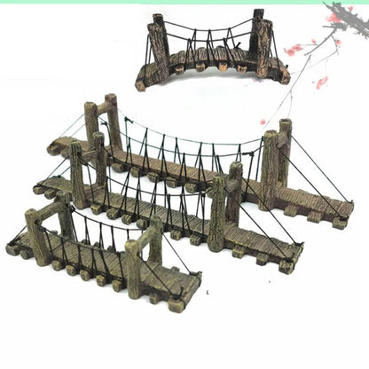 1pc Aquarium Resin Bridge Decoration Rocks Fish Tank Ornaments Decor Landscaping Rockery Mountain Bridge Hiding Cave Accessories