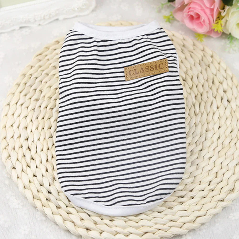 Classic Stripe Pet Cat Clothes for Cats Summer Dog Cat Vest Shirt katten kleding Kedi Suit Goods For Pets Cats Costume Clothing