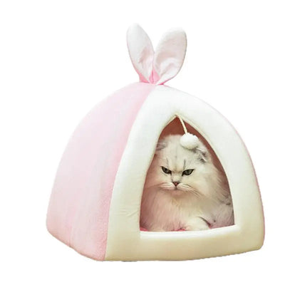 Rabbit Ear Plush Dog Cat Pet Bed House Nest Warm Super Soft Pet Basket Puppy Cushion Mat Cat Pets Supplies