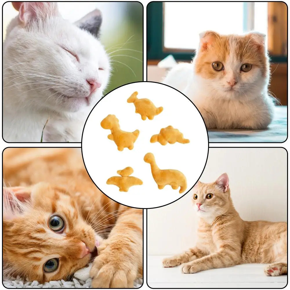 Cute Animal Shape Catnip Cats Toy Kitten Dinosaur Teeth Chewing Biting Plush Toys Cat Plush For Pet Cat Accessories