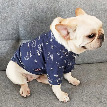 Casual Pet Dog Cotton T-Shirt Pets Fashion Letter Print Clothes For Small Medium Dog Cat French Bulldog Chihuahua Teddy Clothing