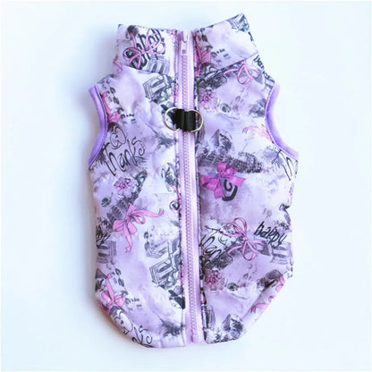 Windproof Pet Vest Jacket Winter Warm Big Dog Clothes Puppy Harness Clothing Funny Printed Coat for Small Medium Dogs Cats XS-XL