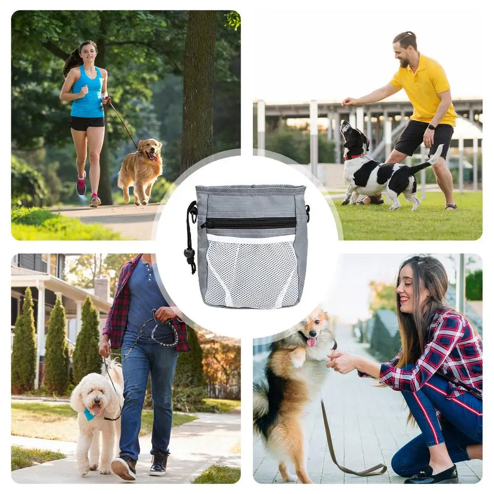Dog Treat Bags Training Pouch Clip On Pet Treat Pouch Built-in Poop Bag Dispenser Treat Pouches For Pet Toys Kibble Treats