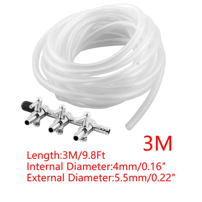 UXCELL Aquarium Silicone Tube Hose Connector ID 4mm Flexible Pipe Water Hose Connector Pump Parts Tools Fish Tank Accessories