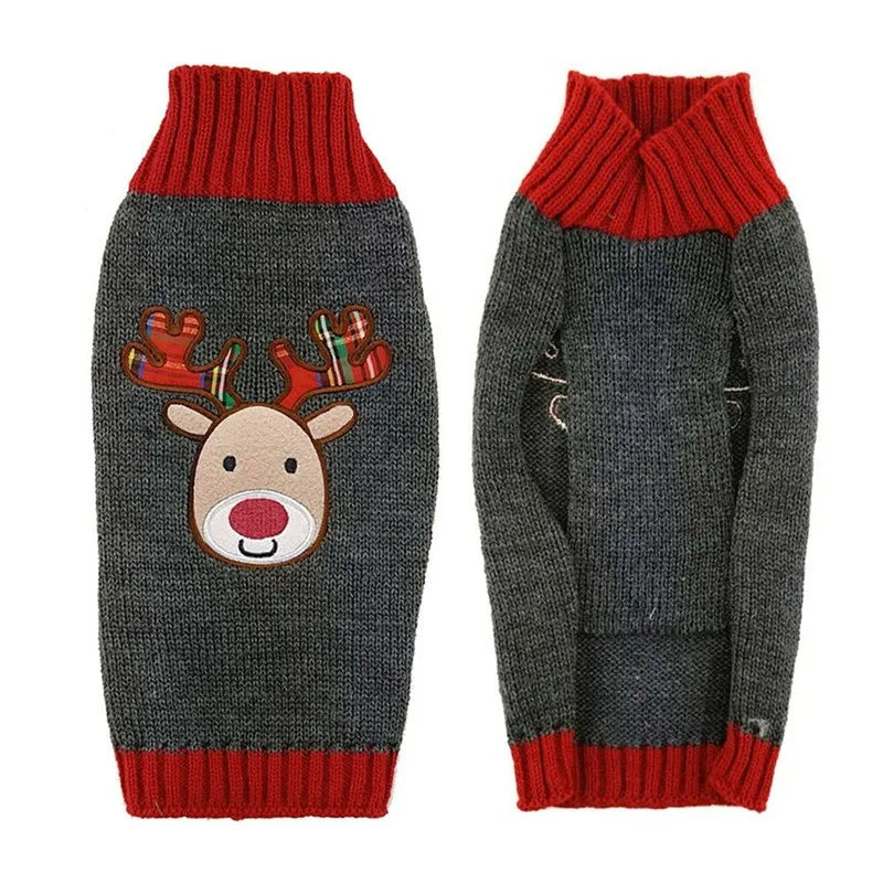 Christmas Dog Clothes Winter Dog Sweater Knitted Warm Coat Pet Clothing for Small Medium Dogs Costume Striped Print Dog Pullover