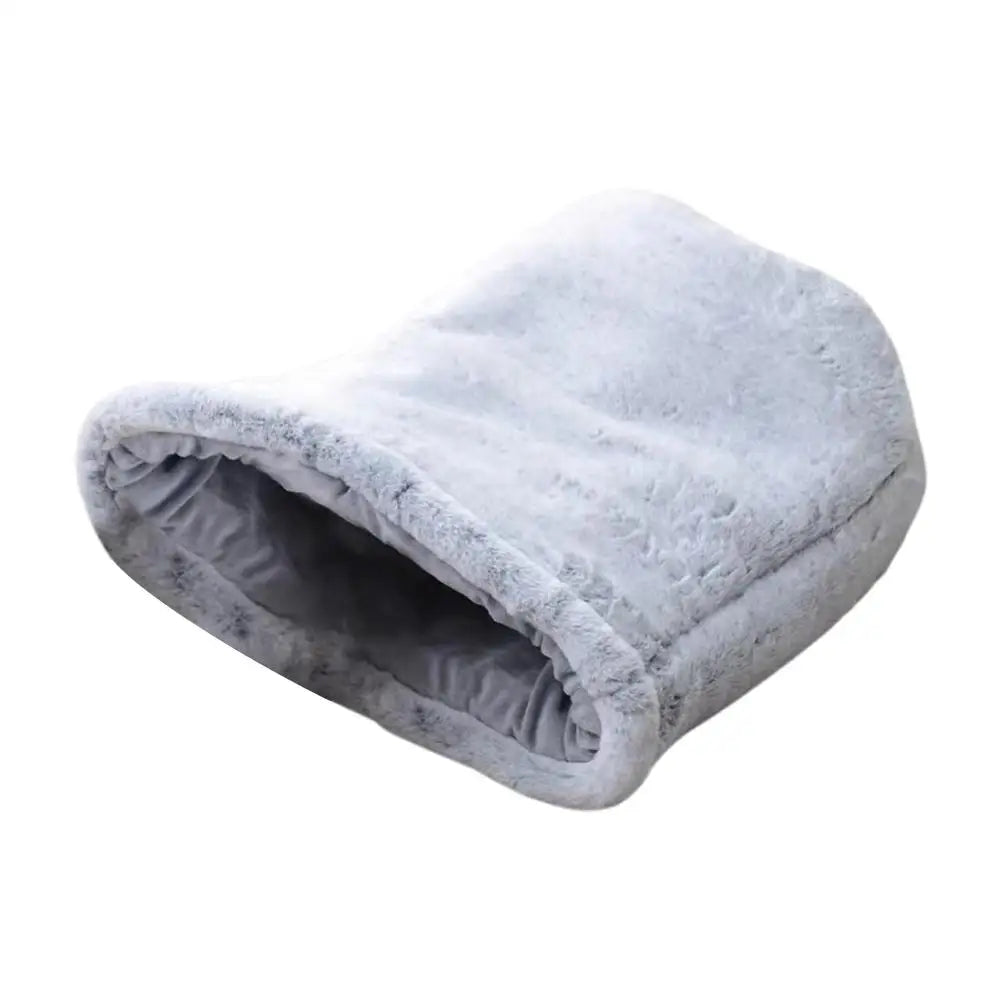 Plush Cat Bed Bag Pet Cat Plush Sleeping Bag Semi-Enclosed Bed Small Medium Large Cats Warming Pad Sack For Autumn Winter
