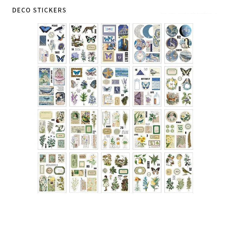 JIANQI 20 pcs PET Die cut Stickers book Plant Flower Label Decorative handmade Scrapbooking Material Diary Album Craft Supplies