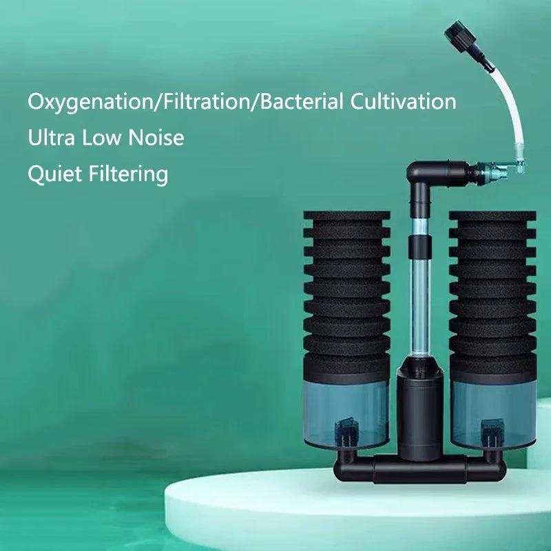 Aquarium USB Filter With Water Pump Electric For Fish Tank Air Pump Skimmer Biochemical Sponge Aquarium Bio Filter USB Connector