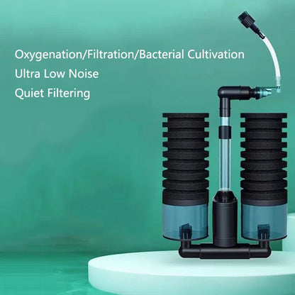Aquarium USB Filter With Water Pump Electric For Fish Tank Air Pump Skimmer Biochemical Sponge Aquarium Bio Filter USB Connector