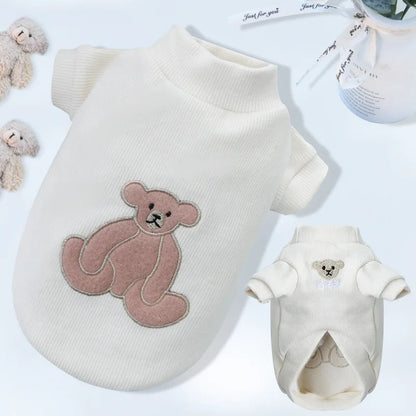 2023 New Spring Summer Pet Clothes Bear Pattern Sweater And Comfortable Puppy Clothes Teddy  Hiromi For Small And Mid Sizes Dogs