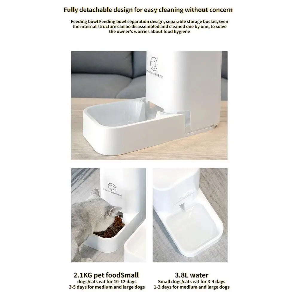 Cat Feeder Automatic Gravity Feeding System Large Mouth Design Pet Feeder Safe Using Dog Automatic Feeders Cat Water Dispenser