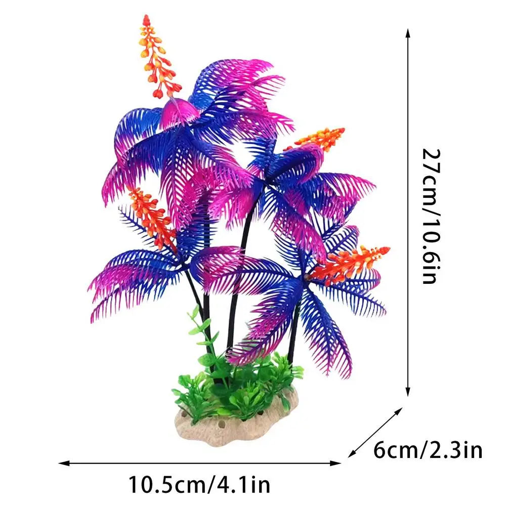 Aquarium Tree Fish Tank Plants & Decor Coconut Tree Design Toys Fish Tabletop Ornament For Household Home Aquarium Fish Tank