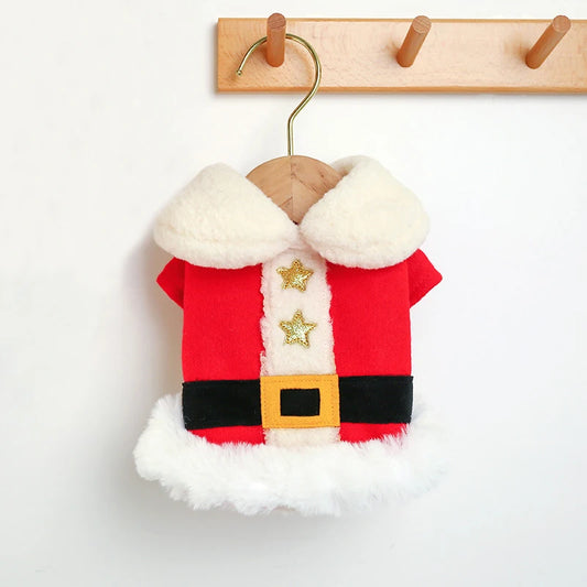 Luxury Christmas Dog Clothes for Small Dogs 2024 New Thicken Warm Fleece Dog Winter Coat Cold Weather Pet Apparel Puppy Costume