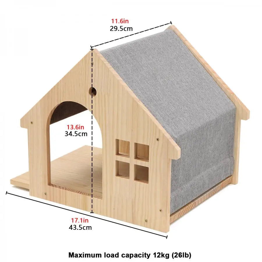 Cat Tree Cat Wall Mounted Climbing Wooden Shelves Posts Ladders with Hammock and Cat House Cat Bridge for Kittens Perch Sleeping