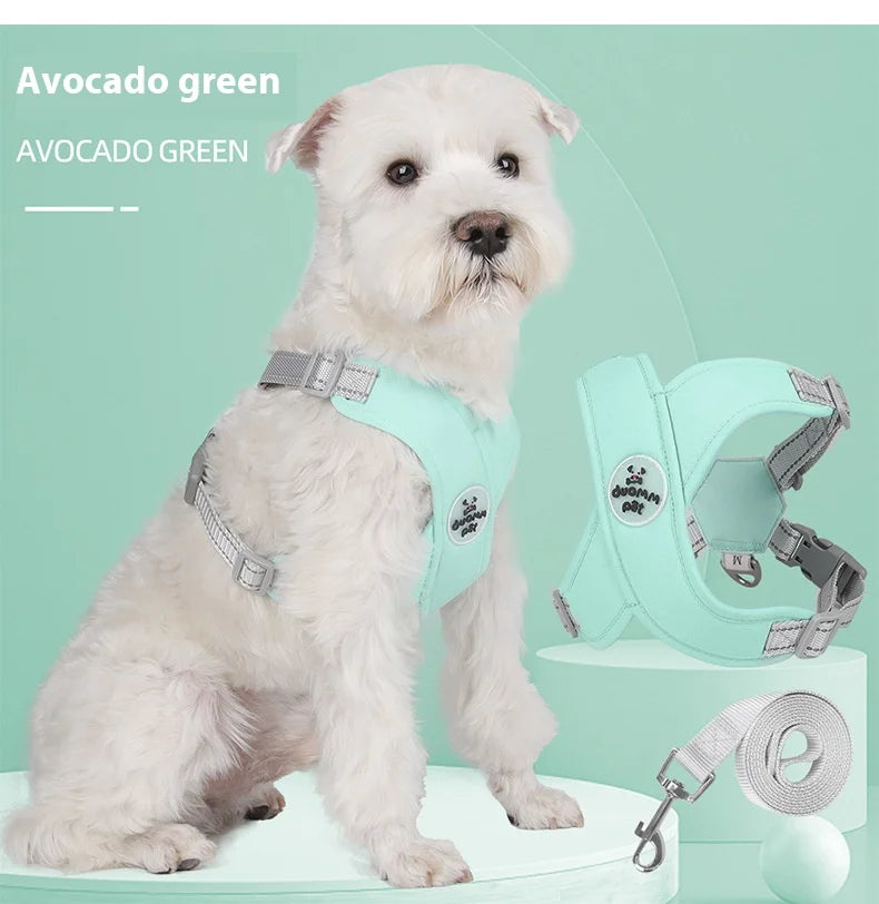 New breathable pet chest harness vest style reflective dog leash pet leash