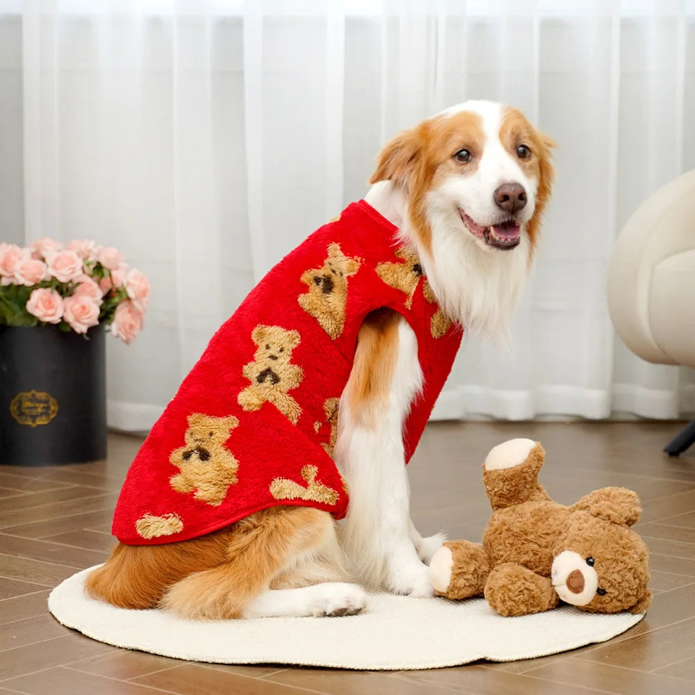 3XL-8XL Cute Bear Pattern Dog Sweater for Large Dogs, Winter Big Dog C –  Whiskers Way