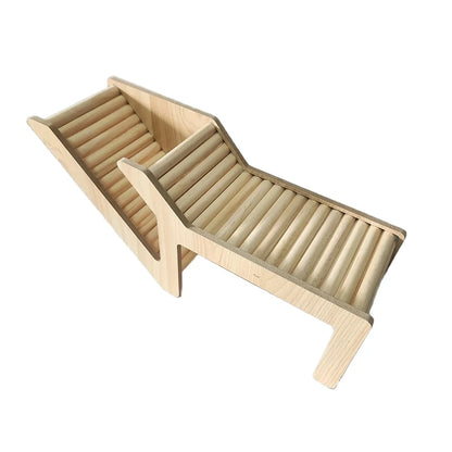 Wood Hamster Hideaway Toy Wooden Hamster House with Climbing Ladder Small Animals Castle Home for Dwarf Mice Gerbils Small Pets