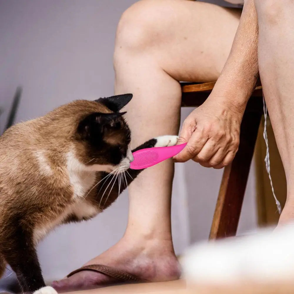 Cat Chin Brush Soft Chin Scrubber Soft Silicone Grooming Chin Scrubber Non-Slip Multifunctional Finger Pet Supplies
