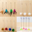 Cat Toy Stick Feather Wand With Bell Mouse Cage Toys Plastic Artificial Colorful Cat Teaser Toy Pet Supplies Random Color