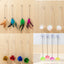 Cat Toy Stick Feather Wand With Bell Mouse Cage Toys Plastic Artificial Colorful Cat Teaser Toy Pet Supplies Random Color
