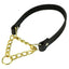 Dog Choke Collar Genuine Leather Dog Collar Dog Choking Chain Collar Stainless Steel Chain No Pull Dog Leather Training Collar
