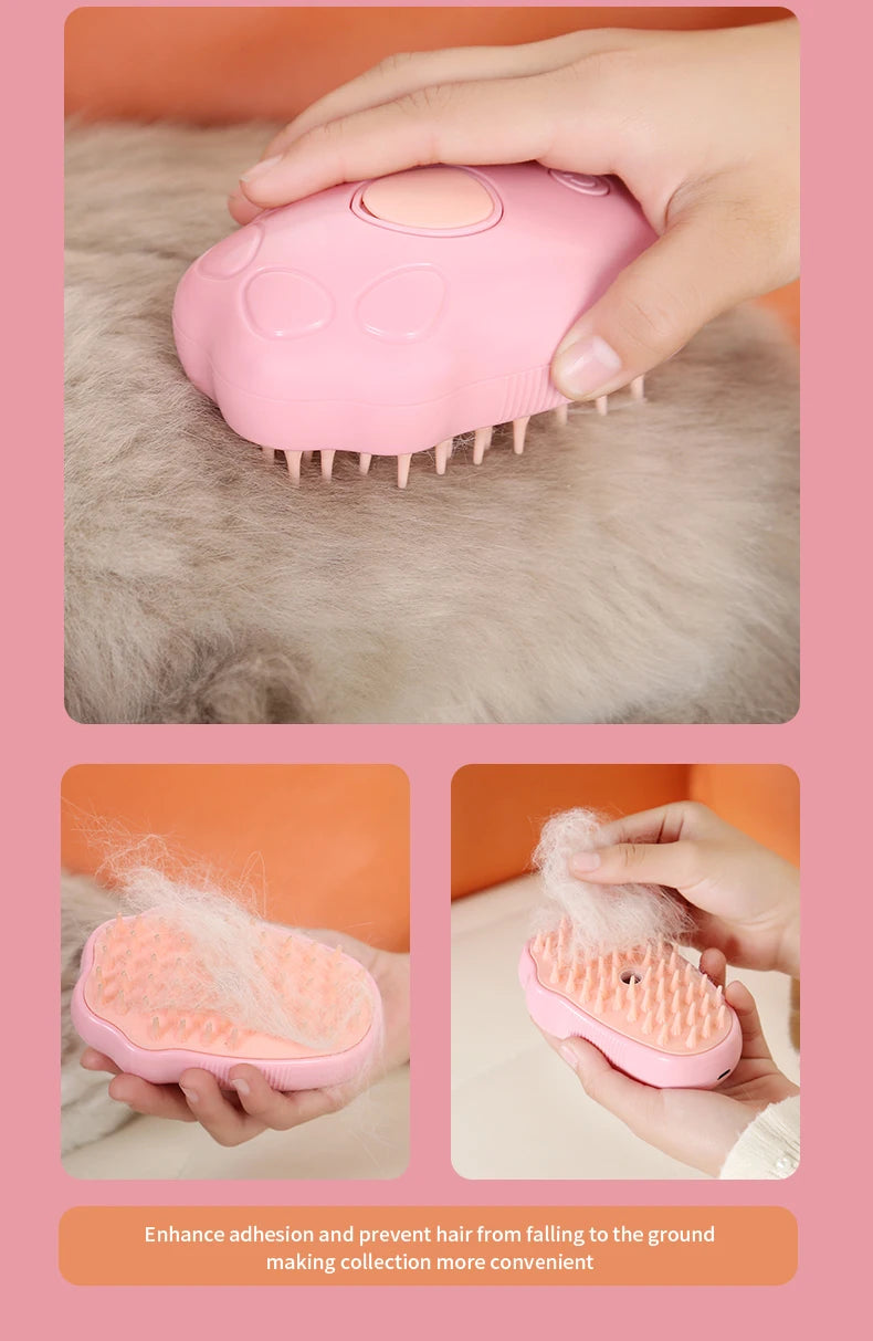 Colored Pet Steam Beauty Comb Cleanable Floating Hair Remove Tangled Hair No Need To Take A Shower Universal For Cat And Dog
