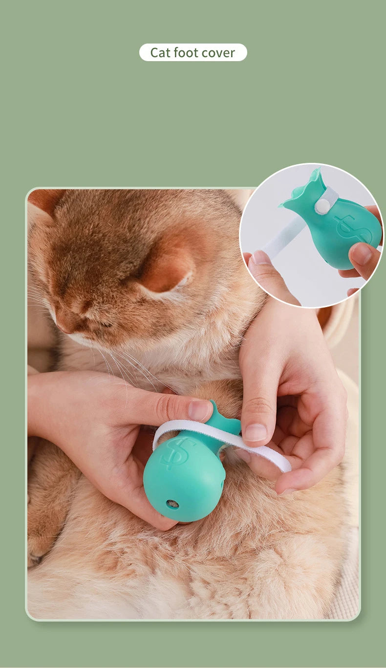 Silicone Anti-scratch Cat Foot Shoes for Grooming Bath Washing Claw Paw Cover Protector Silicone Pet Grooming Tools
