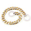 Dog Chain Collar Silvery Golden 15MM Width Cuban Link Chain for Dogs Strong Smooth Stainless Steel Metal Pet Training Slip Chain