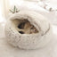 Soft Plush Pet Bed with Cover Round Cat Bed Pet Mattress Warm Cat Dog 2 in 1 Sleeping Nest Cave for Small Dogs