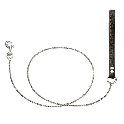 Dog Chain Leash for Dog Collar 18K Gold Sliver Cuban Link Anti-Bite Metal Strong Dog Leash for Walking Training Small Medium Dog