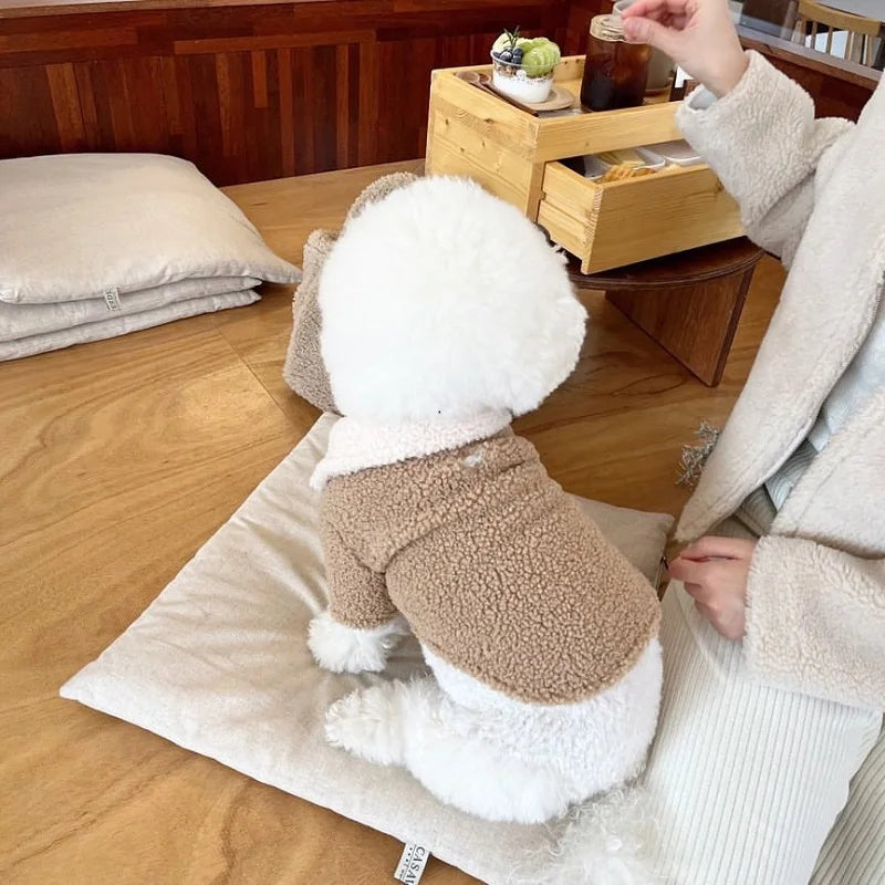 Fleece Dog Clothes Cardigan Pet Dog Coat Puppy Jacket Chihuahua French Bulldog Dog Overalls Small Dog Clothing Warm Costumes