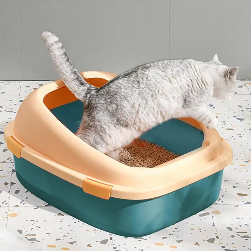 Large Cat Pan Cat Litter Pan Cat Litter Pan Cat Litter Container For Poop Large Cat Pan Litter Container With Scoop High Sided