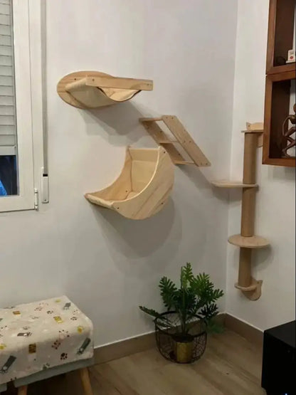 Cat Climbing Shelf Scraper for Cats Bridge Channel Beds And Furniture Cat Tree Tower Cat Toy Interactive Pet Accessories