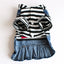 Spring Autumn Dog Clothes Dog Jeans Dress for Small Medium Dogs, Fashion Pet Denim Jacket Stripe Shirt Hooded Coat Puppy Skirts