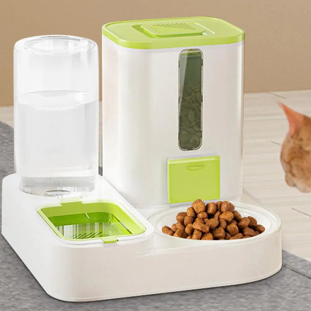 Cat Automatic Feeders Large Capacity Pet Feeding Dog Food Dispenser Reusable Kitten Puppy Water Dispenser for Home Cage