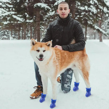 Winter Boots For Dogs Paw Protectors Anti-Slip Dog Boot Snow Shoes Adjustable Soft Dog Winter Boots 4pcs Puppy Shoes For Small
