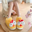 Women New Cute Cartoon Indoor Slippers Female Funny Yellow Chicken Winter Warm Fluffy Shoes Couples Home Floor Cotton Slippers